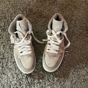 Nike Air Jordan High Top Sneakers in Light Gray and White